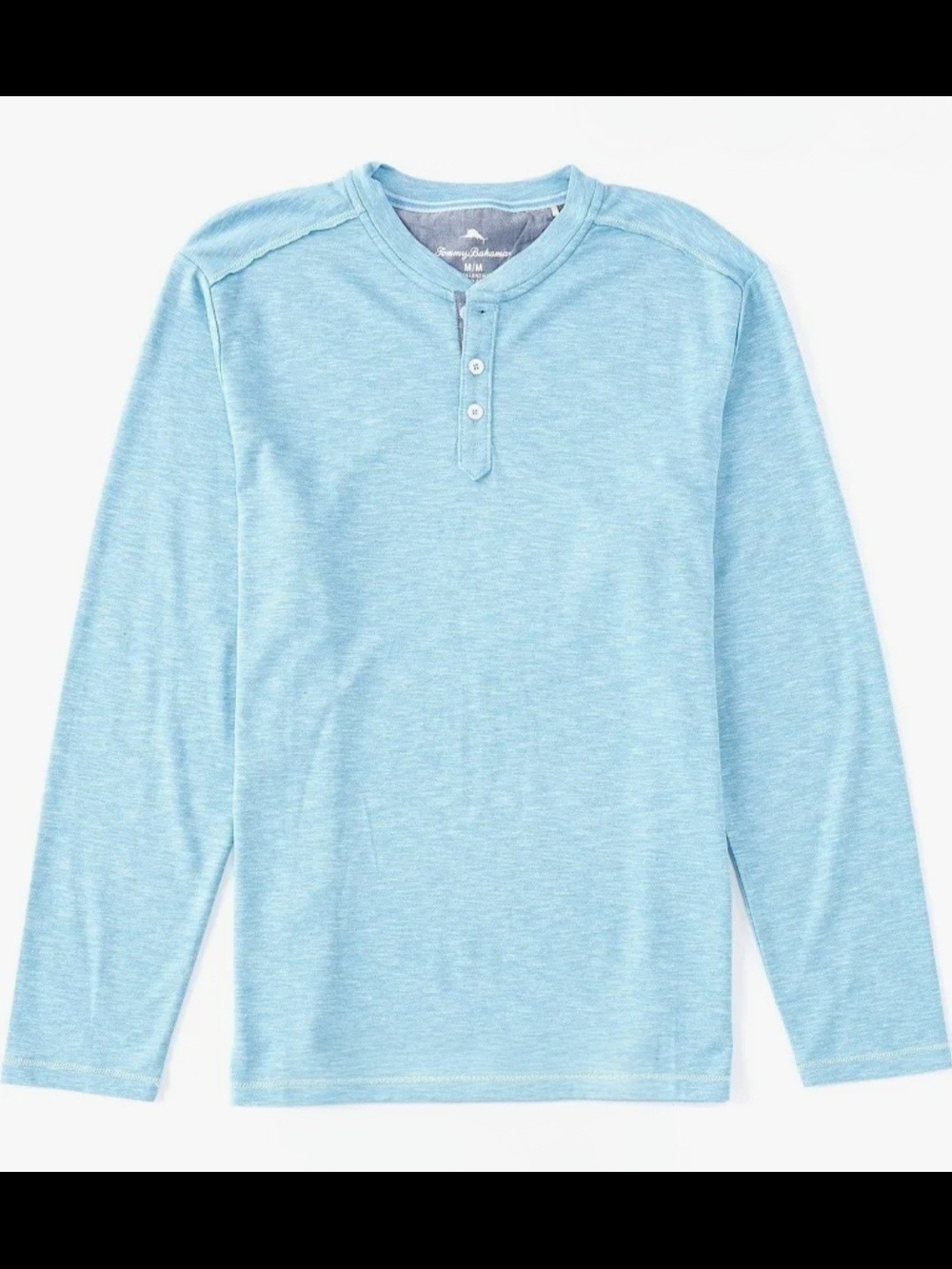 Tommy Bahama Men's Oahu Shores Long-Sleeve Henley T-Shirt XXL Banff Blue